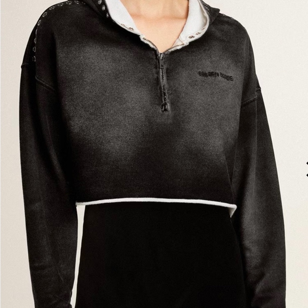 Golden Goose Gray cropped sweatshirt with a lived-in effect - Picture 5 of 5